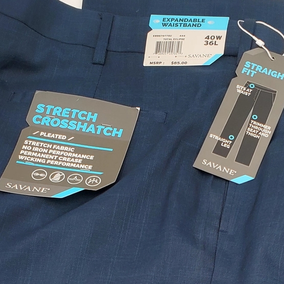 NWT Savane Men's Pleated Pants (BQ07) - Picture 5 of 5